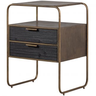 POLITE NACHTTISCH METALL HOLZ ANTIQUE BRASS 801188-B
