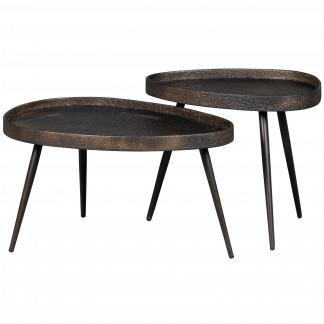 CRUDE BEISTELLTISCHE BRONZE ANTIQUE - 2ER SET 801249-B