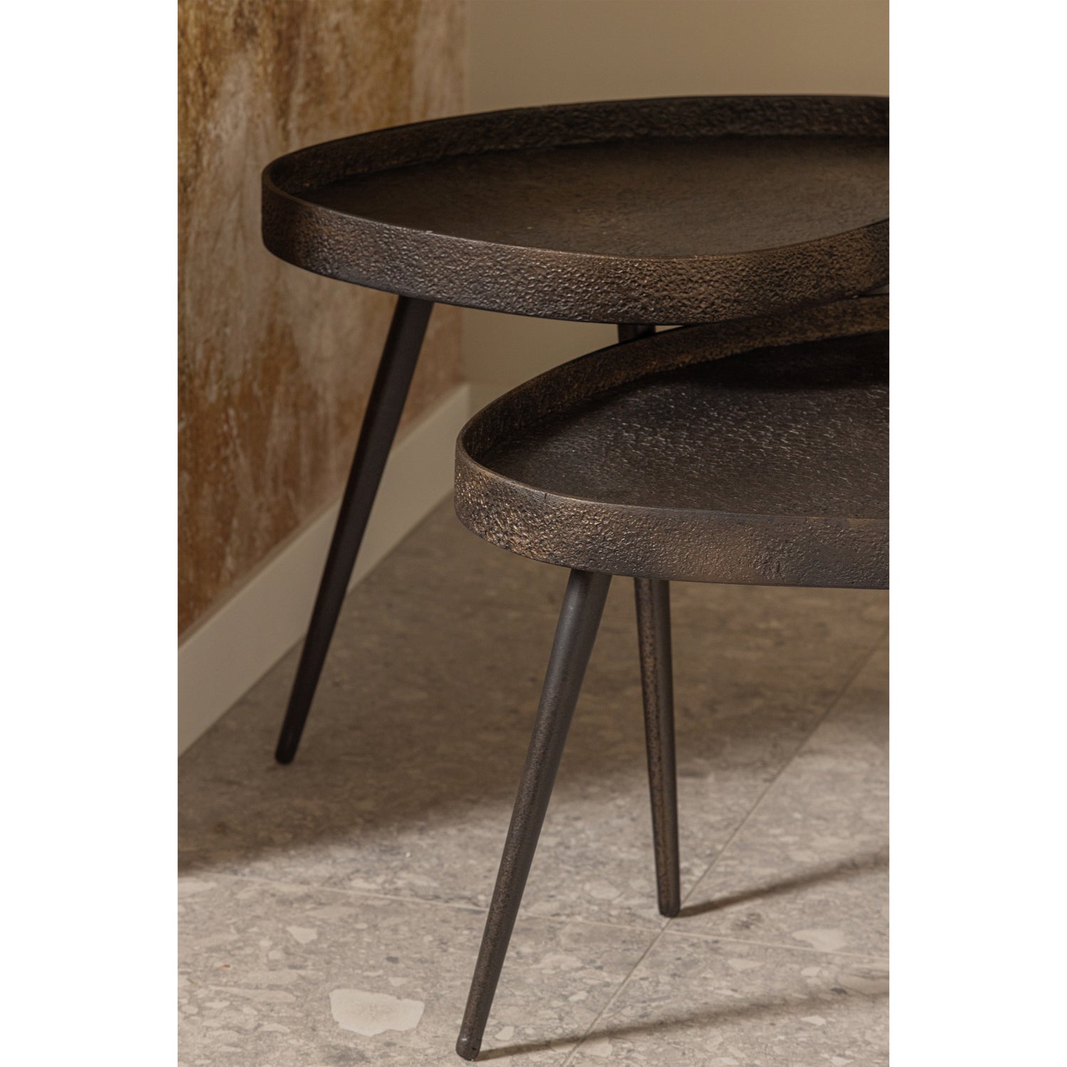 CRUDE BEISTELLTISCHE BRONZE ANTIQUE - 2ER SET 801249-B – Bild 3