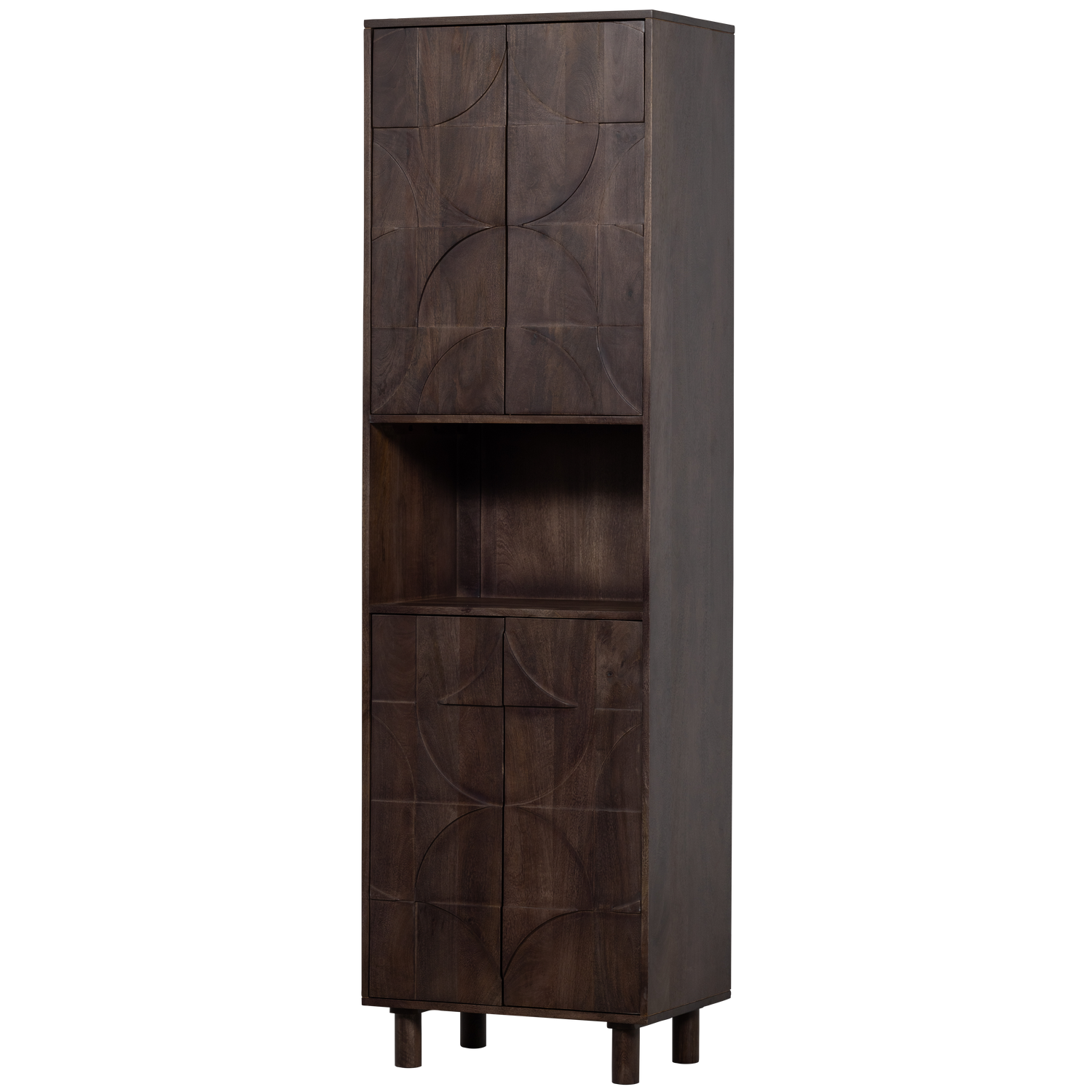 DRAW 4-TURIG MIT OFFENEM FACH MANGOHOLZ WALNUSS 801300-W