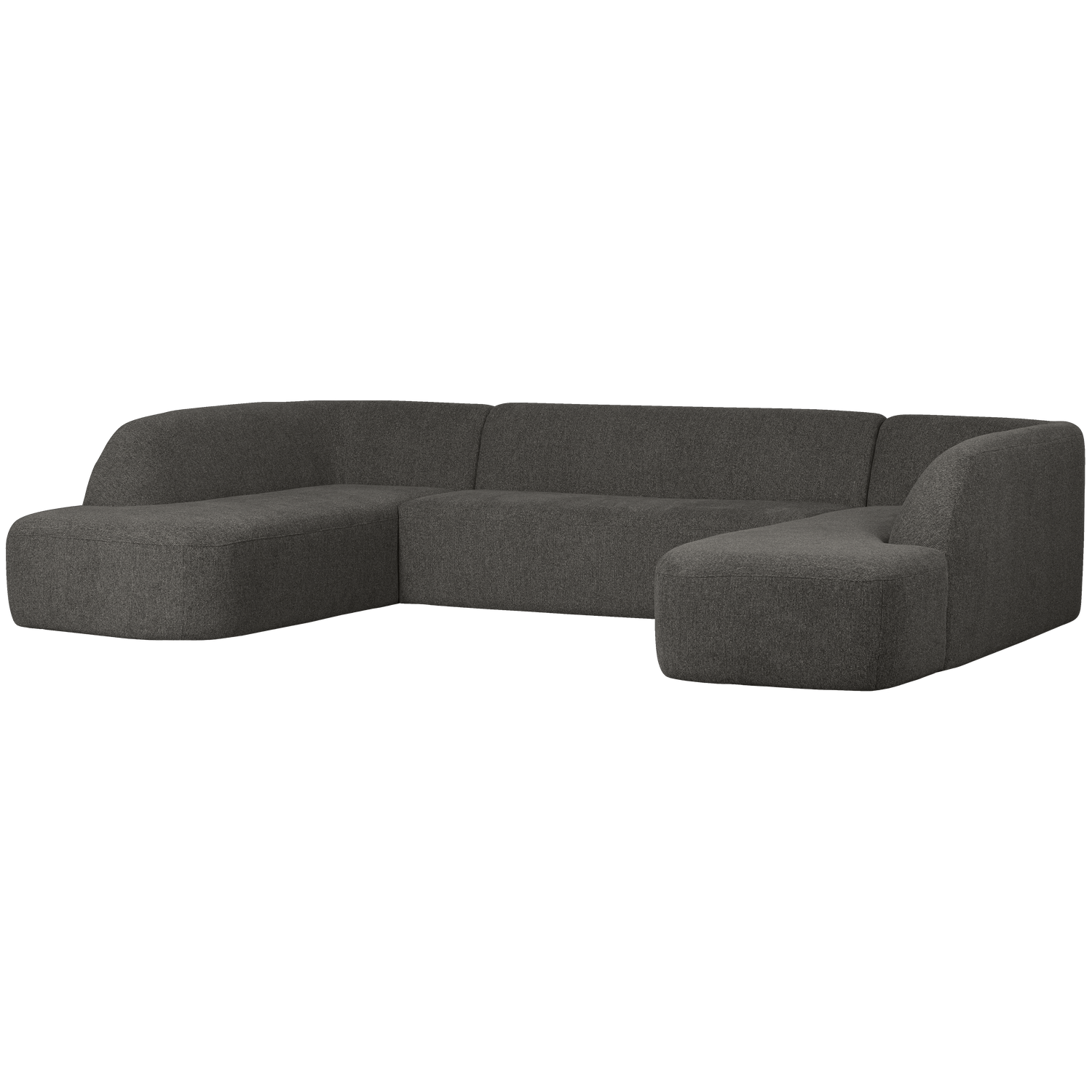 SLOPING U-SHAPE SOFA GRAU SCHWARZ MELANGE 801367-Z