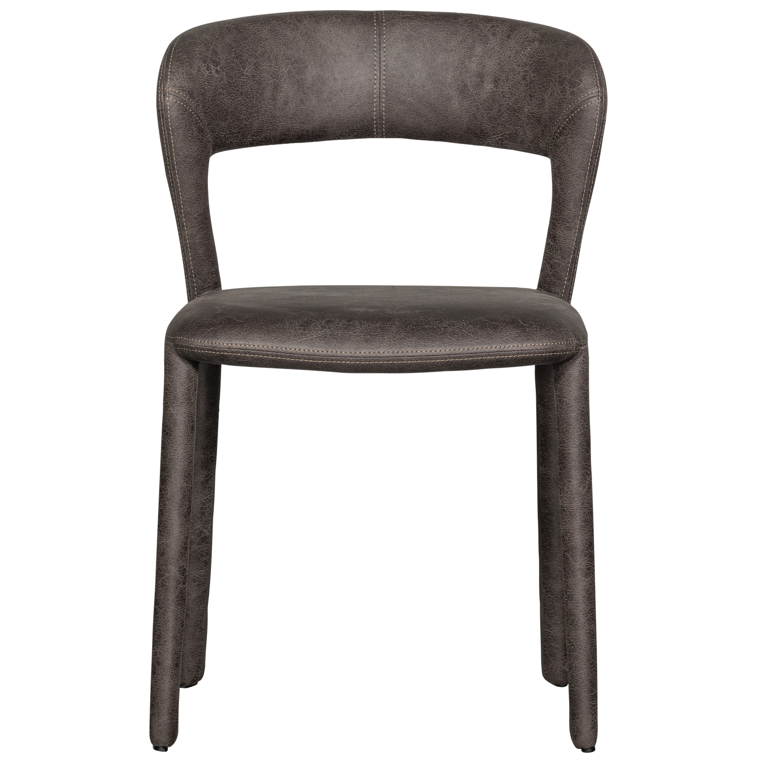 NOBLE ESSZIMMERSTUHL IN LEDEROPTIK SCHWARZ GRAU 801419-G – Bild 5