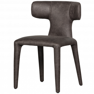 PERMIT ESSZIMMERSTUHL LEDEROPTIK SCHWARZ GRAU 801420-G