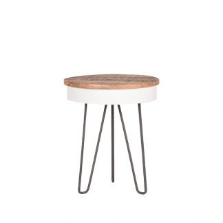Bijzettafel Saria - Wit - Metaal - 44 cm - Rond 18011724