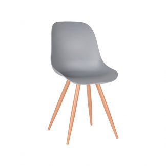 Eetkamerstoel Rimini - Grijs - PP - Naturel Houtlook Frame 18011453
