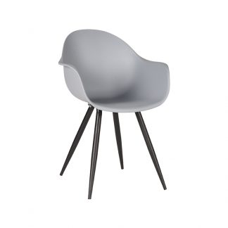 Eetkamerstoel Luca - Grijs - PP - Zwart Metalen Frame 18011446