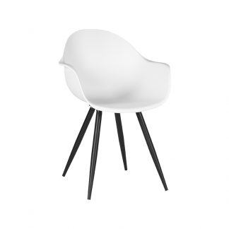 Eetkamerstoel Luca - Wit - PP - Zwart Metalen Frame 18011444