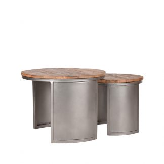 Salontafel Set Bunch - Rough - Mangohout - 60 cm - Rond 18011459