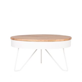 Salontafel Saran - Wit - Metaal - 80 cm - Rond 18010345