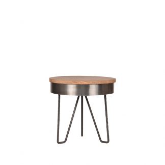 Bijzettafel Saran - Grijs - Metaal - 44 cm - Rond 18010344