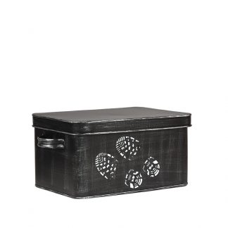 SchoenpoetsOpbergkist - Antiek Zwart - Metaal - One Size 18011070