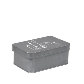 Make-Up opbergkist - Antiek Grijs - Metaal - One Size 18010165