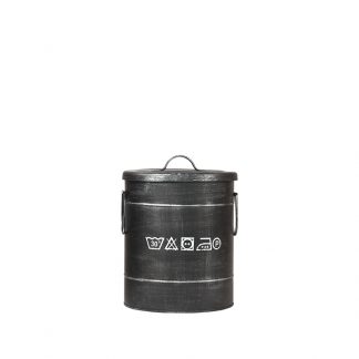Wasmand - Antiek Zwart - Metaal - S 18010201