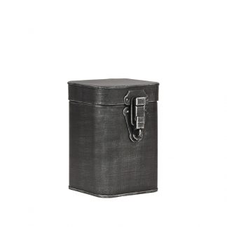 Opbergkist - Antiek Zwart - Metaal - M 18010235