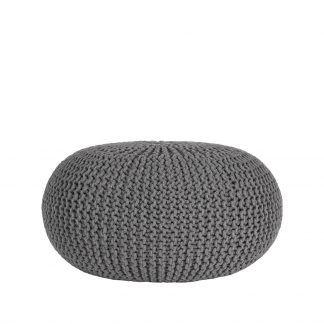 Poefs Knitted - Donkergrijs - Katoen - L 18095449