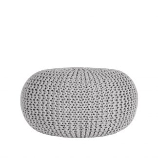 Poefs Knitted - Lichtgrijs - Katoen - L 18095450