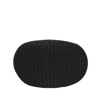 Poefs Knitted - Zwart - Katoen - L 18095457