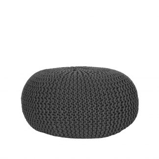 Poefs Knitted - Antraciet - Katoen - L 18095453
