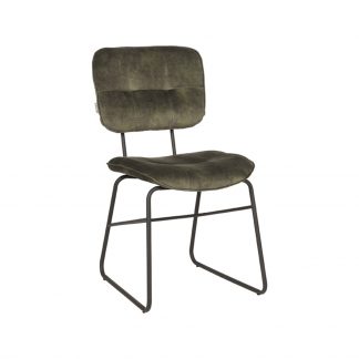 Eetkamerstoel Dez - Hunter - Velvet - Zwart Metalen Frame 18094795