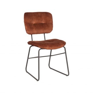 Eetkamerstoel Dez - Rust - Velvet - Zwart Metalen Frame 18094794