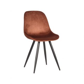 Eetkamerstoel Capri - Rust - Velvet - Zwart Metalen Frame 18063873