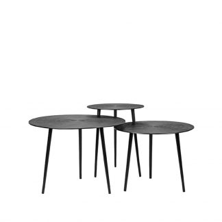 Salontafel Set Nobby - Zwart - Metaal - 60 cm - Rond 180100203