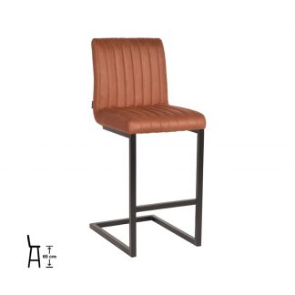 Barkruk Milo - Cognac - Microvezel - Laag 180100059