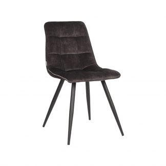 Eetkamerstoel Jelt - Antraciet - Velvet - Zwart Metalen Frame 180100100