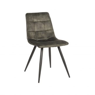Eetkamerstoel Jelt - Hunter - Velvet - Zwart Metalen Frame 180100099