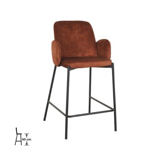 Barkruk Jari - Rust - Velours - Laag 180100150