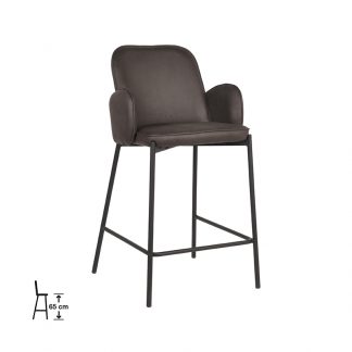 Barkruk Jari - Antraciet - Microvezel - Laag 180100068