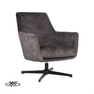 Fauteuil Toby - Antraciet - Velvet - One Size 180100148