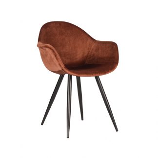 Eetkamerstoel Forli - Rust - Velvet - Zwart Metalen Frame 18063874