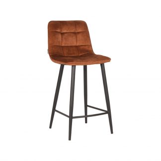 Barkruk Jelt - Oker - Velours - Laag 180100091