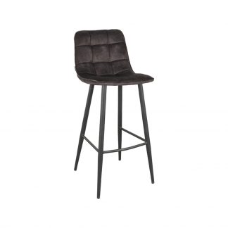 Barkruk Jelt - Antraciet - Velours - Hoog 18094368
