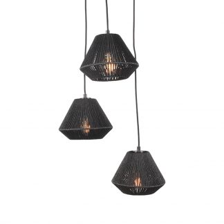 Hanglamp Ibiza - Zwart - Jute - 3-Lichts 180123684