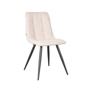 Eetkamerstoel Jelt - Naturel - Boucle - Zwart Metalen Frame 180100326