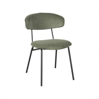 Eetkamerstoel Zack - Forest - Ribcord - Zwart Metalen Frame 18099353