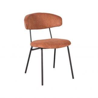 Eetkamerstoel Zack - Rust - Ribcord - Zwart Metalen Frame 18099351