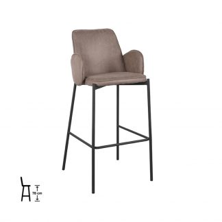 Barkruk Joni - Taupe - Micro Suede - Hoog 180123167
