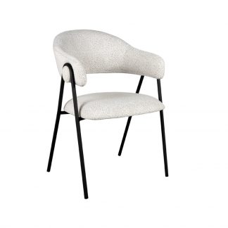 Eetkamerstoel Lowen - Champagne - Boucle - Zwart Metalen Frame 180123149