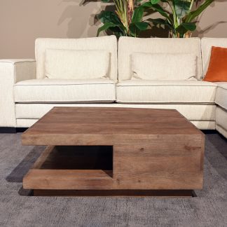 Salontafel Square - Espresso - Mangohout - 80 cm 180122542