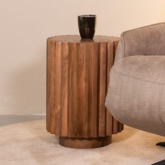 Bijzettafel Novan - Nature Smooth - Mangohout - 35 cm 180122536