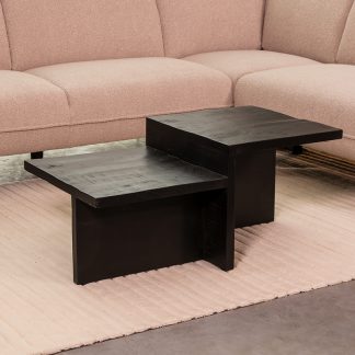 Salontafel Skip - Zwart - Mangohout - 90 cm 180122525