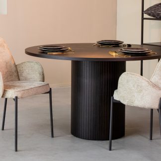 Eetkamertafel Oliva - Zwart - Eiken - 130 cm - Rond 180122508