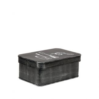 Make-Up opbergkist - Antiek Zwart - Metaal - One Size 18011069