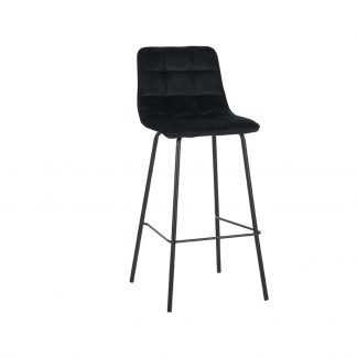 Barhocker Bistro Samt Schwarz 180122865