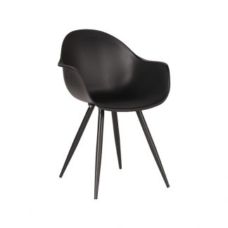 Eetkamerstoel Luca - Zwart - PP - Zwart Metalen Frame 18011450