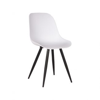 Eetkamerstoel Monza - Wit - PP - Zwart Metalen Frame 18011430