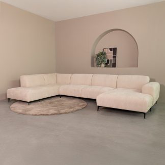 Bank Merido - Naturel Raven | Zwart Metaal - Velvet - U-Bank Links 180154476